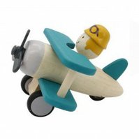 Drevená hračka lietadlo modrá